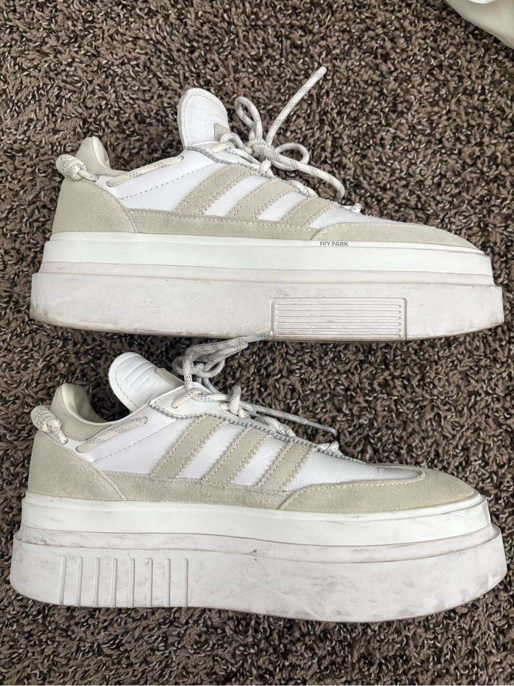 IVY PARK Cream and White Platform Sneakers